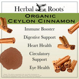 Herbal Roots canela Ceilán: sello orgánico certificado por USDA