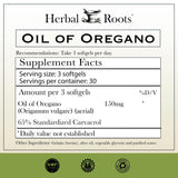 Cápsulas blandas Herbal Roots de 150 mg, fáciles de tragar.