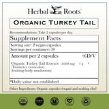 Herbal Roots cápsulas veganas de cola de pavo para uso diario