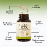 Caja exterior de Herbal Roots cohosh negro con etiqueta limpia
