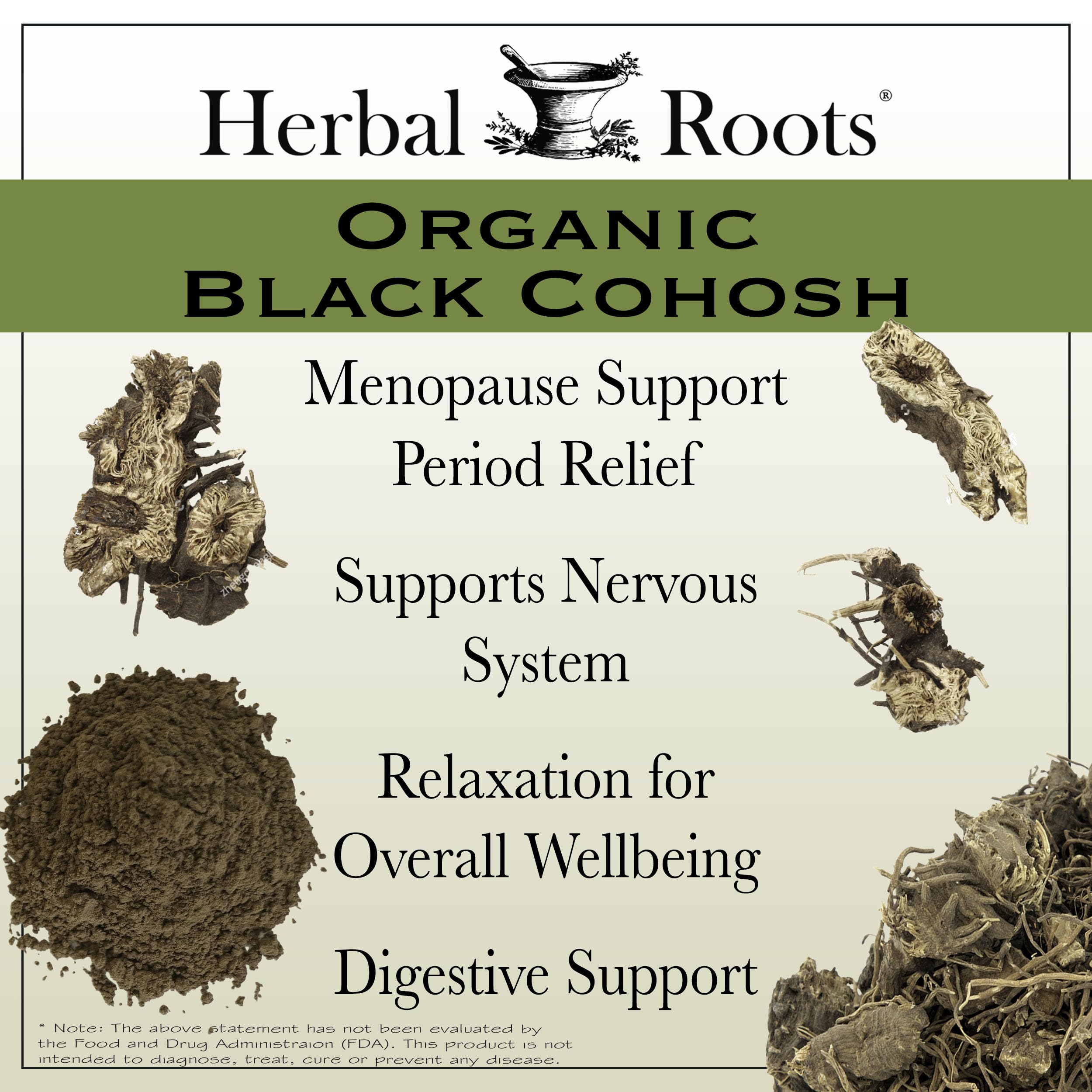 Cápsulas de Herbal Roots cohosh negro listas para uso diario