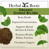 Herbal Roots Ginkgo Biloba – cápsulas veganas de 60 dosis.
