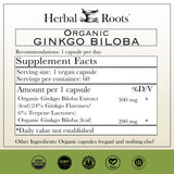 Herbal Roots Ginkgo Biloba – extracto natural para uso diario.