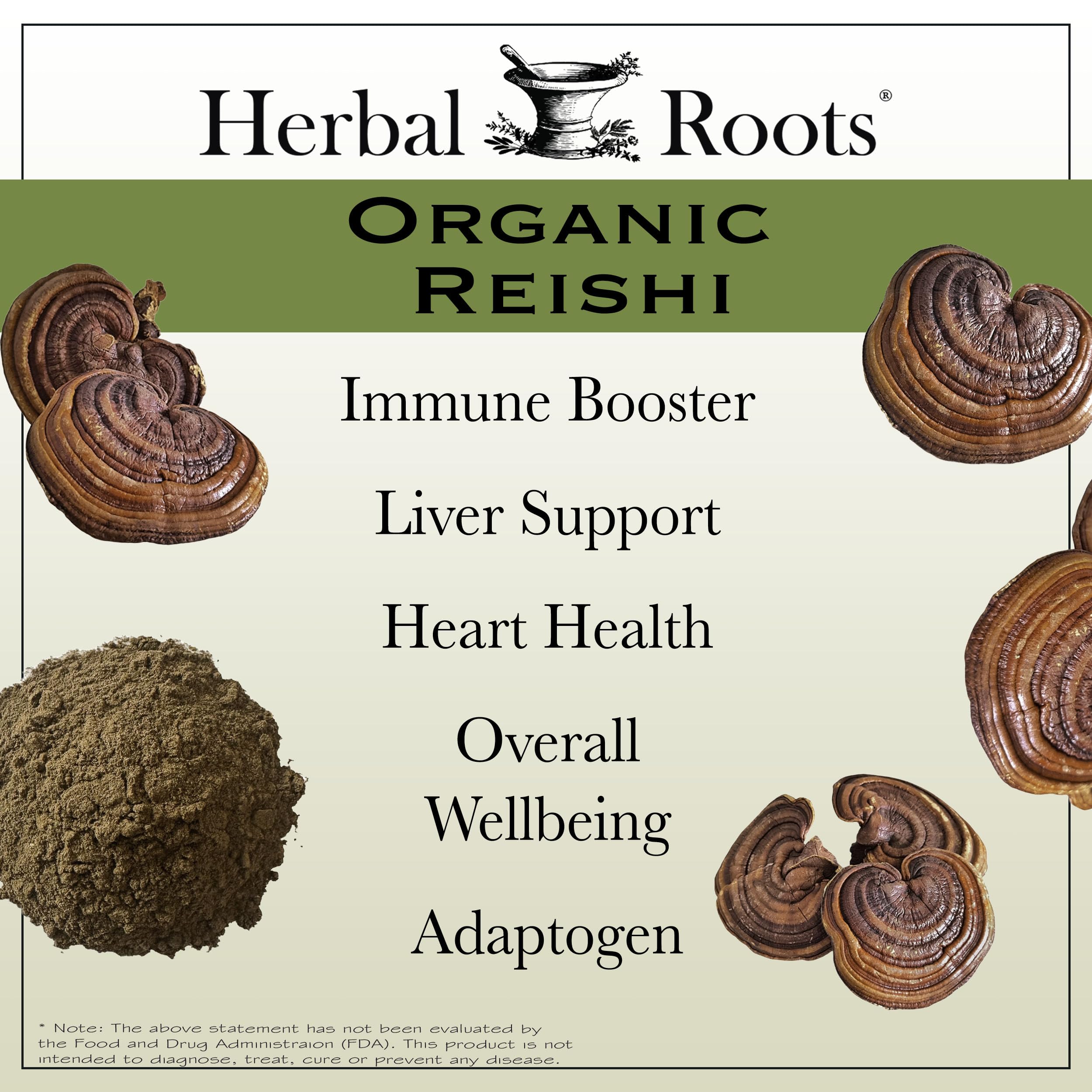 Reishi vegano de Herbal Roots, cápsulas puras para rutina diaria.