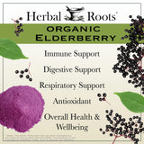 Herbal Roots Saúco Negro frasco, pureza sin aditivos y control de calidad