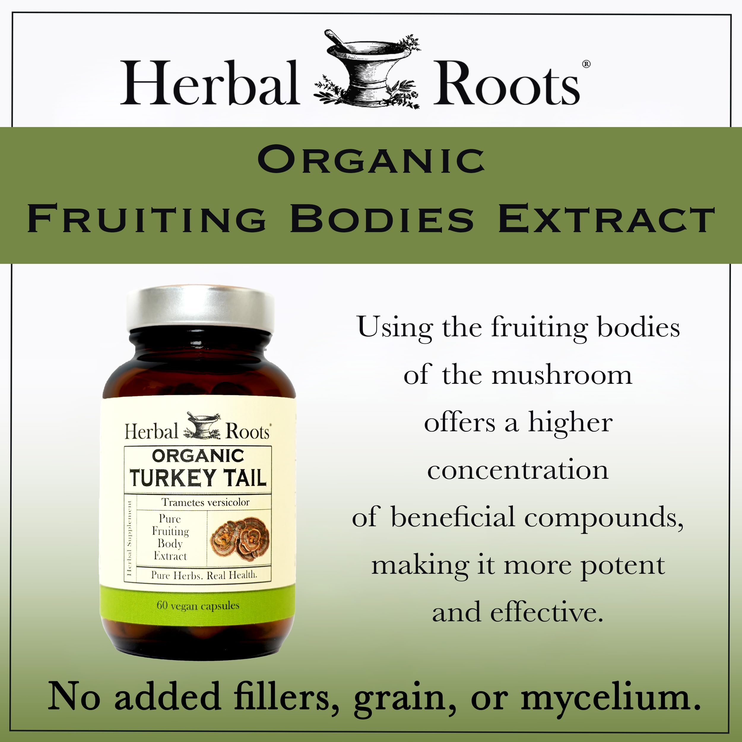 Herbal Roots fórmula pura sin aglutinantes, rellenos ni aditivos