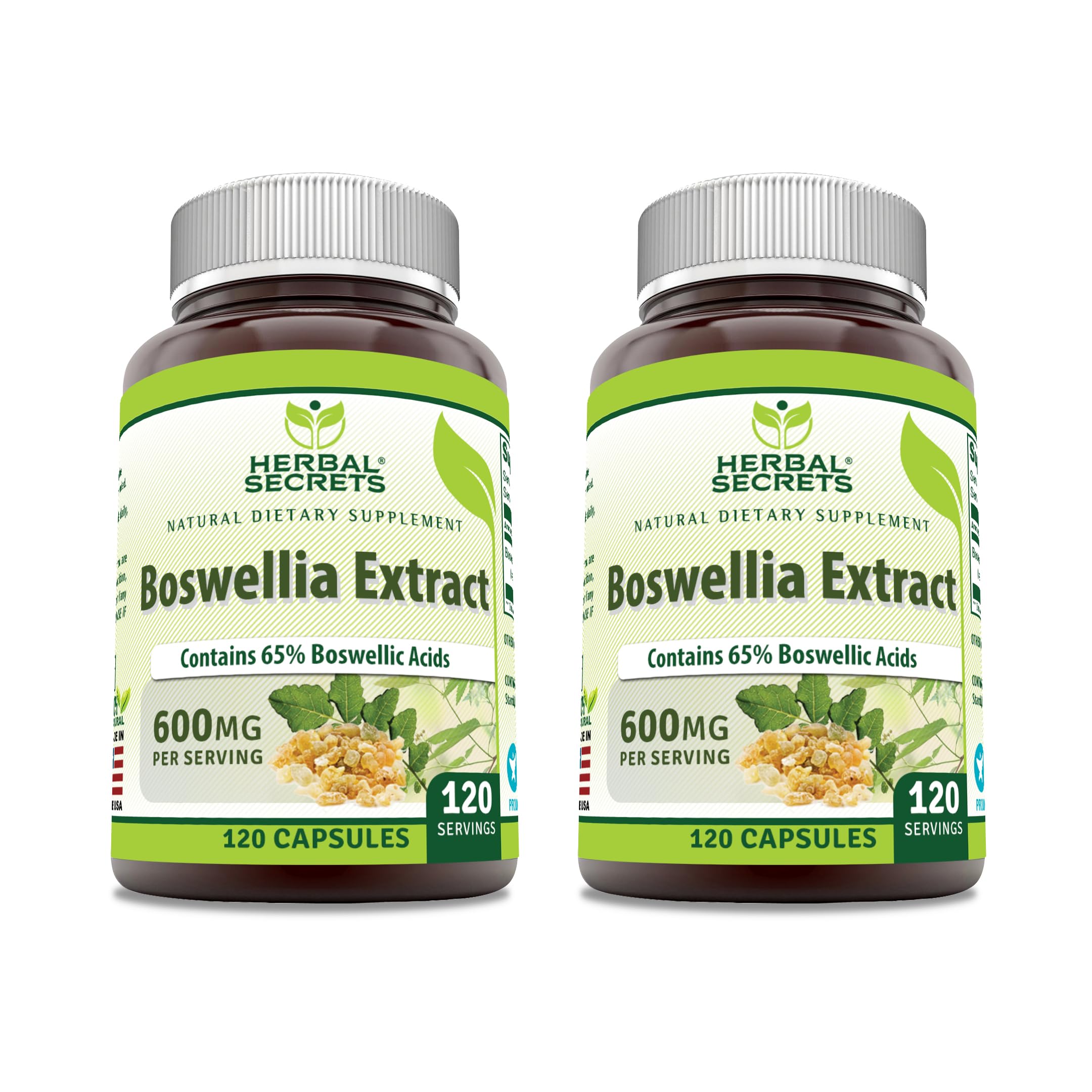 Herbal Secrets Boswellia Serrata: cápsulas de 600 mg para apoyar la comodidad diaria de las articulaciones