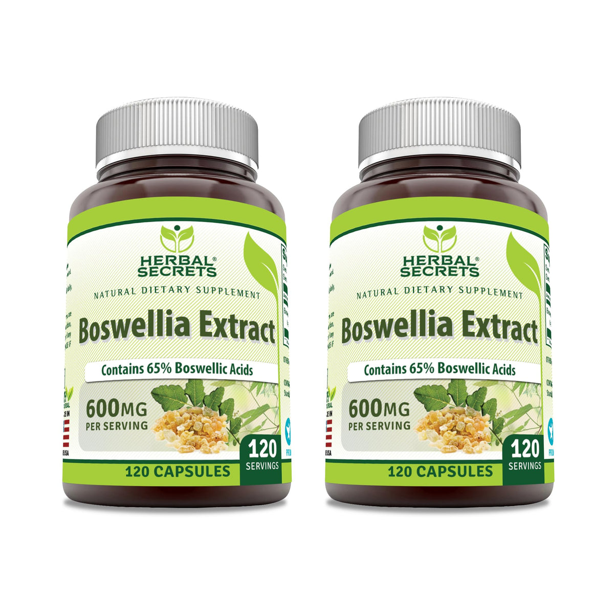 Herbal Secrets Boswellia Serrata: cápsulas de 600 mg para apoyar la comodidad diaria de las articulaciones