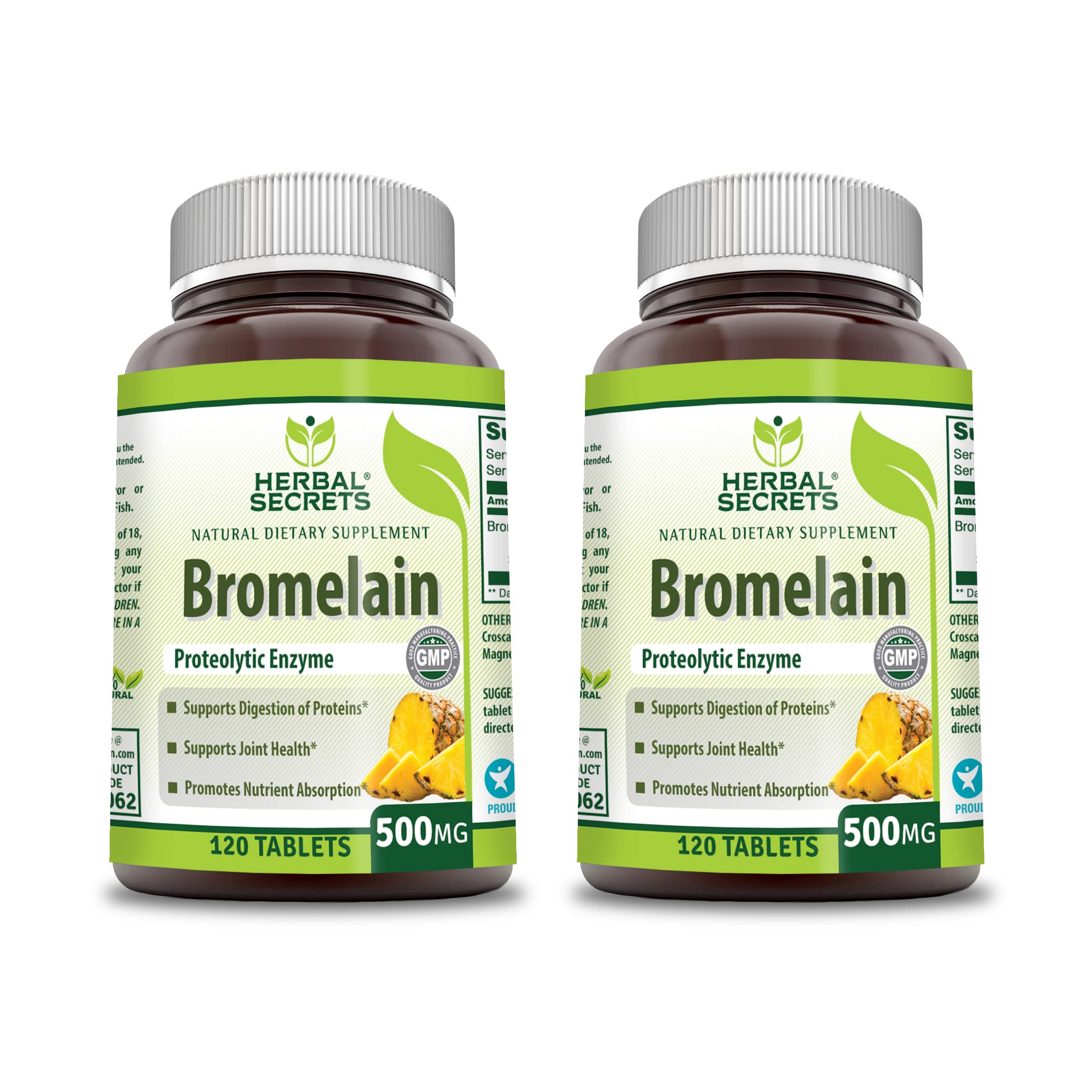 Herbal Secrets Bromelina 500 mg, tableta, apoyo a la digestión saludable y la comodidad diaria.