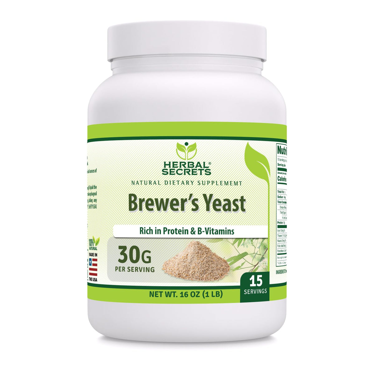 Herbal Secrets levadura de cerveza en polvo en botella, lista para batidos