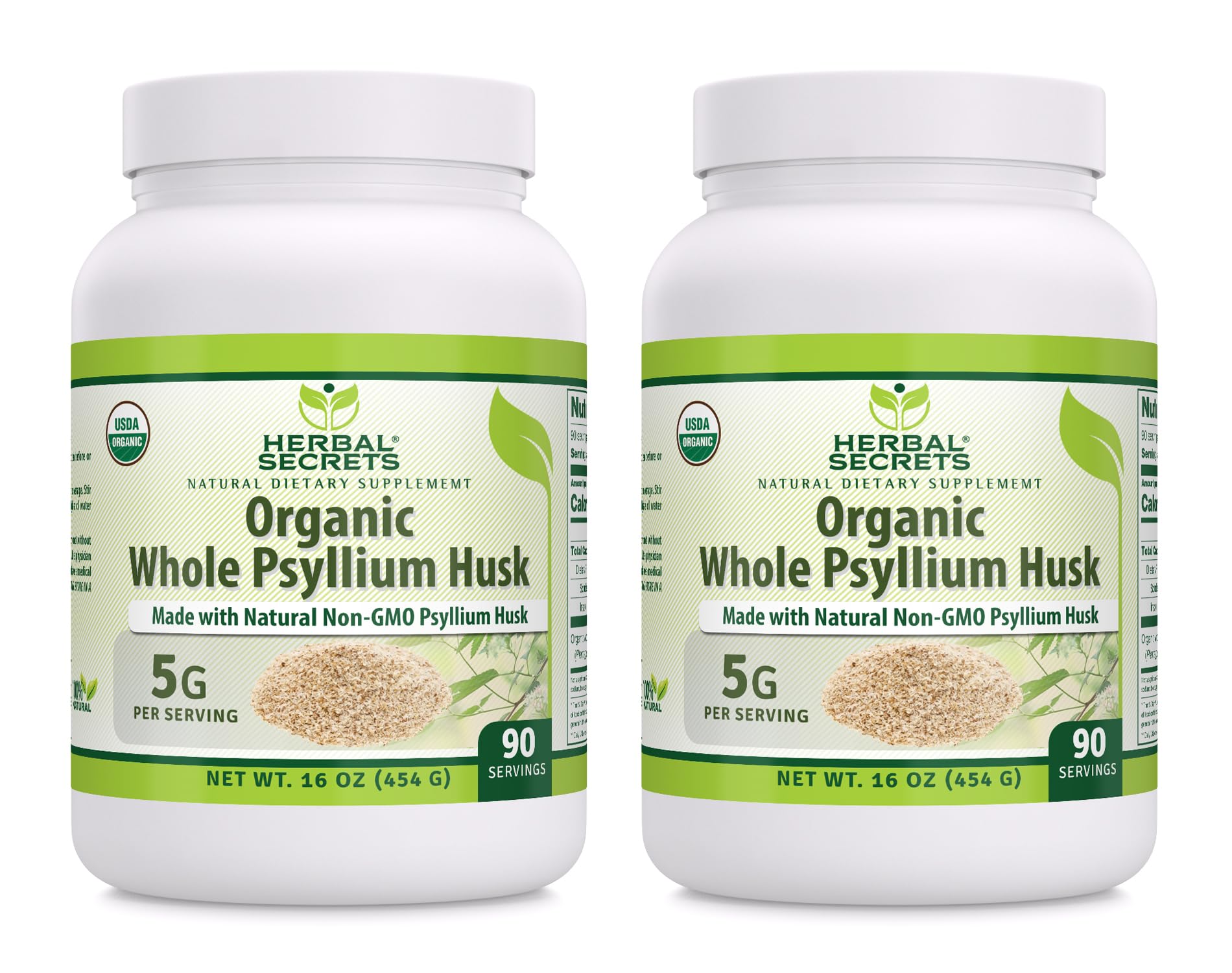 Herbal Secrets Polvo de Cascara Psyllium 5 g, ideal para mezclar en batidos