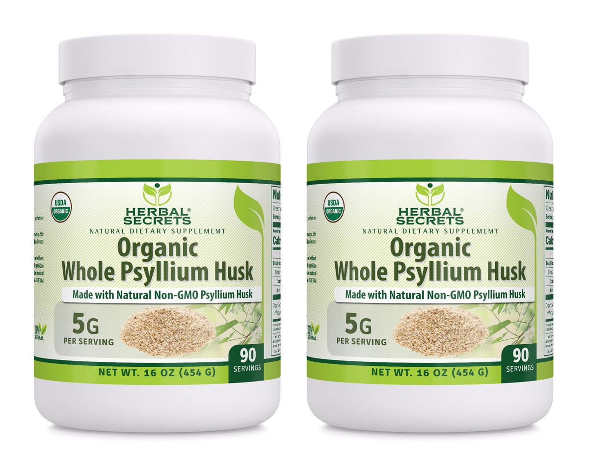 Herbal Secrets Polvo de Cascara Psyllium 5 g, ideal para mezclar en batidos