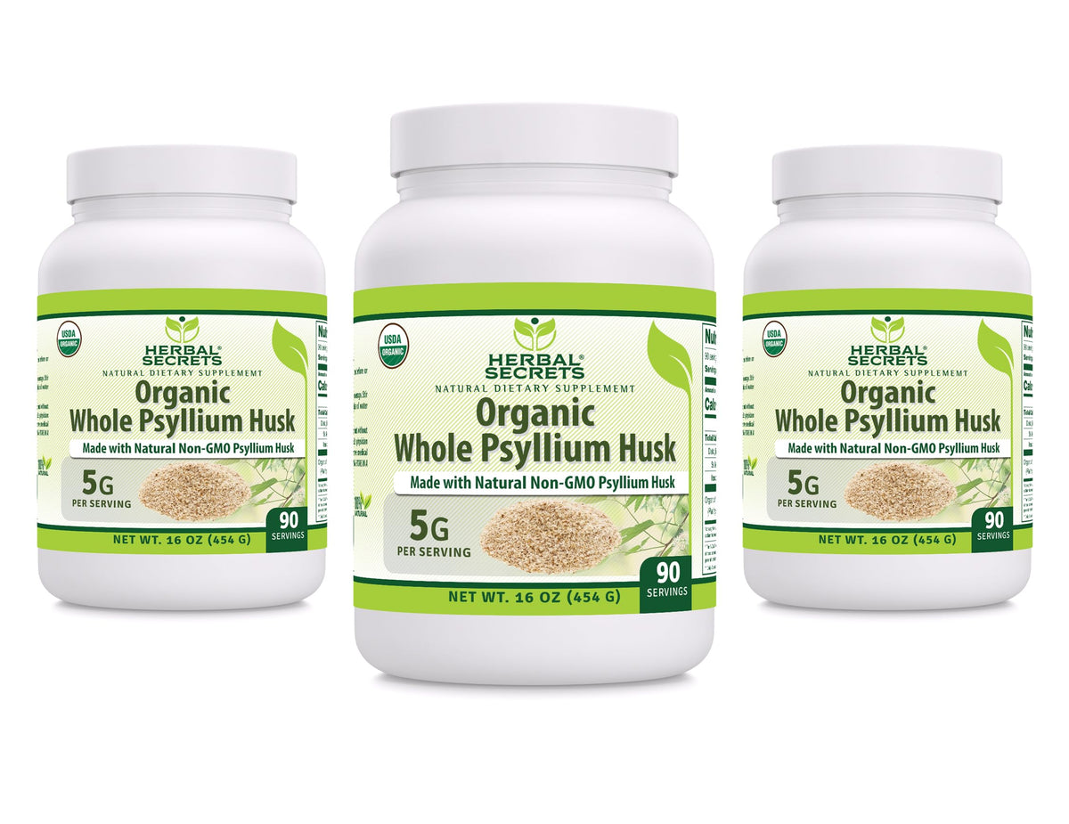 Herbal Secrets polvo psyllium de 5 g para mezclar, fibra diaria