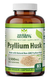 Botella Herbal Secrets Psyllium Husk 500 mg para apoyo digestivo suave