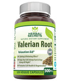 Herbal Secrets botella de valeriana para apoyo ocasional del sueño y relajación.