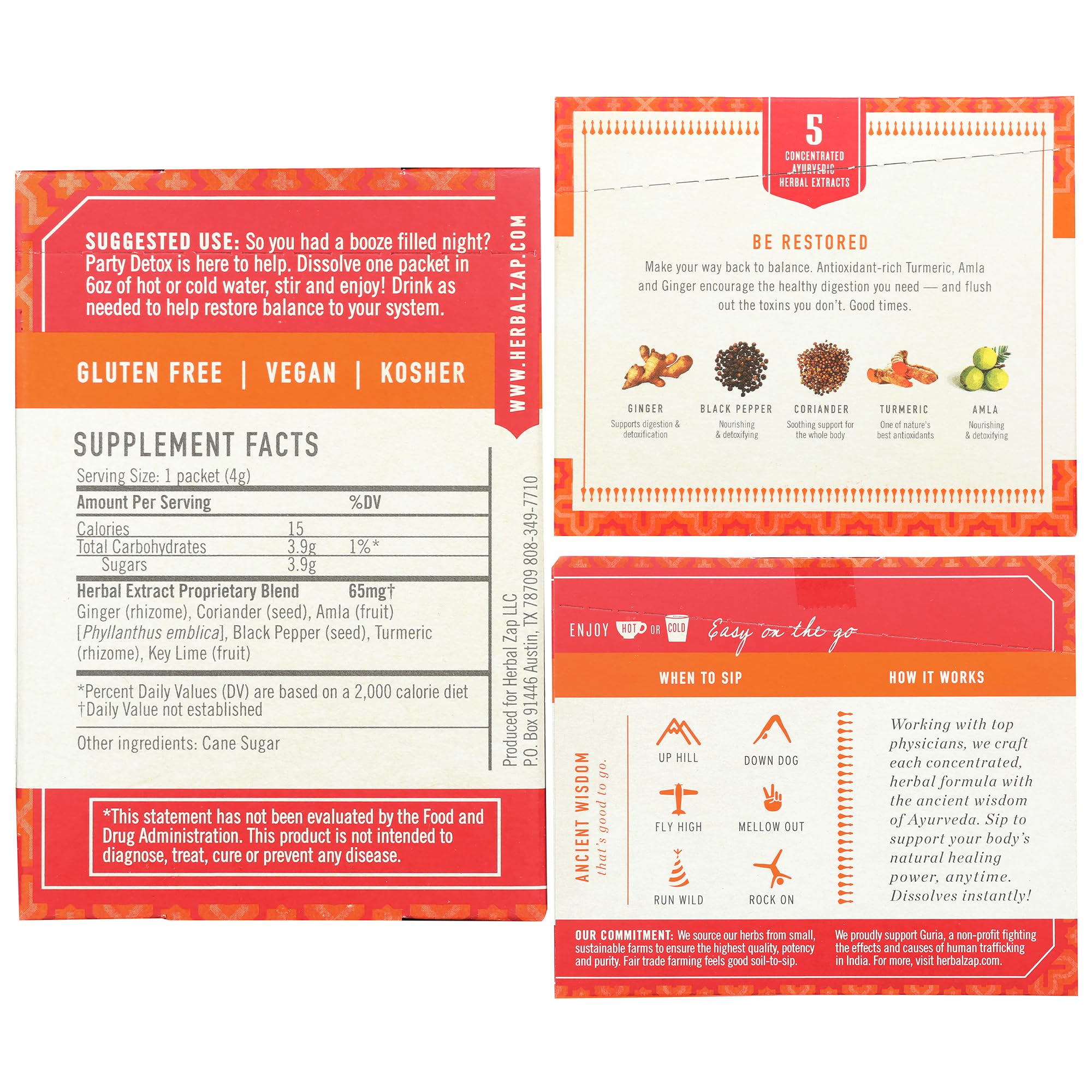 Herbal Zap Detox de Fiestas: sobres en caja para preparación rápida en casa