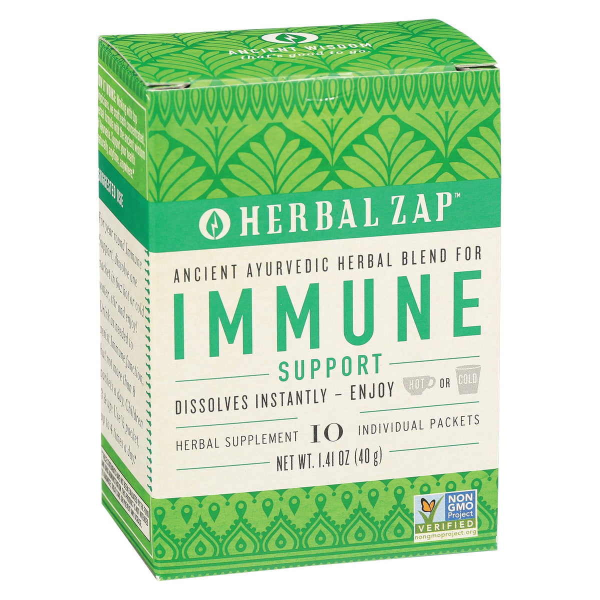 Herbal ZAP presenta la caja de 10 unidades, lista para uso diario.