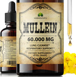 Gotas Herbalicious Verbascum para pulmones, frasco de 59 ml, apoyo a la respiracion