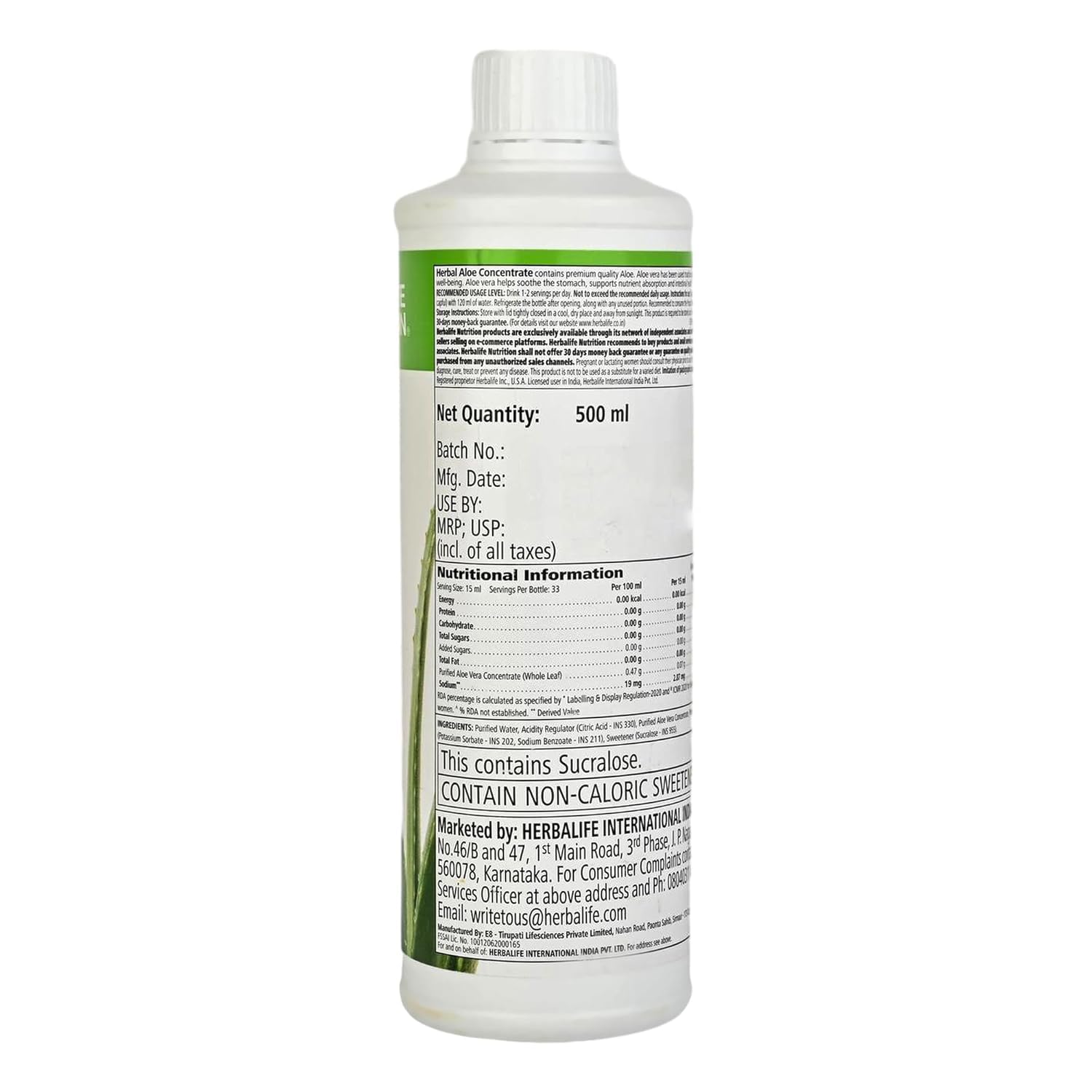 Herbalife Aloe Cranberry servido en vaso para digestión suave