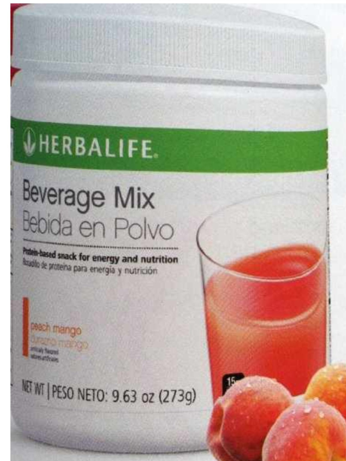 Herbalife Mezcla de Bebida Durazno Mango, sabor refrescante para energía y control del apetito.