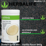 Preparación con agua para un batido refrescante Herbalife vainilla.