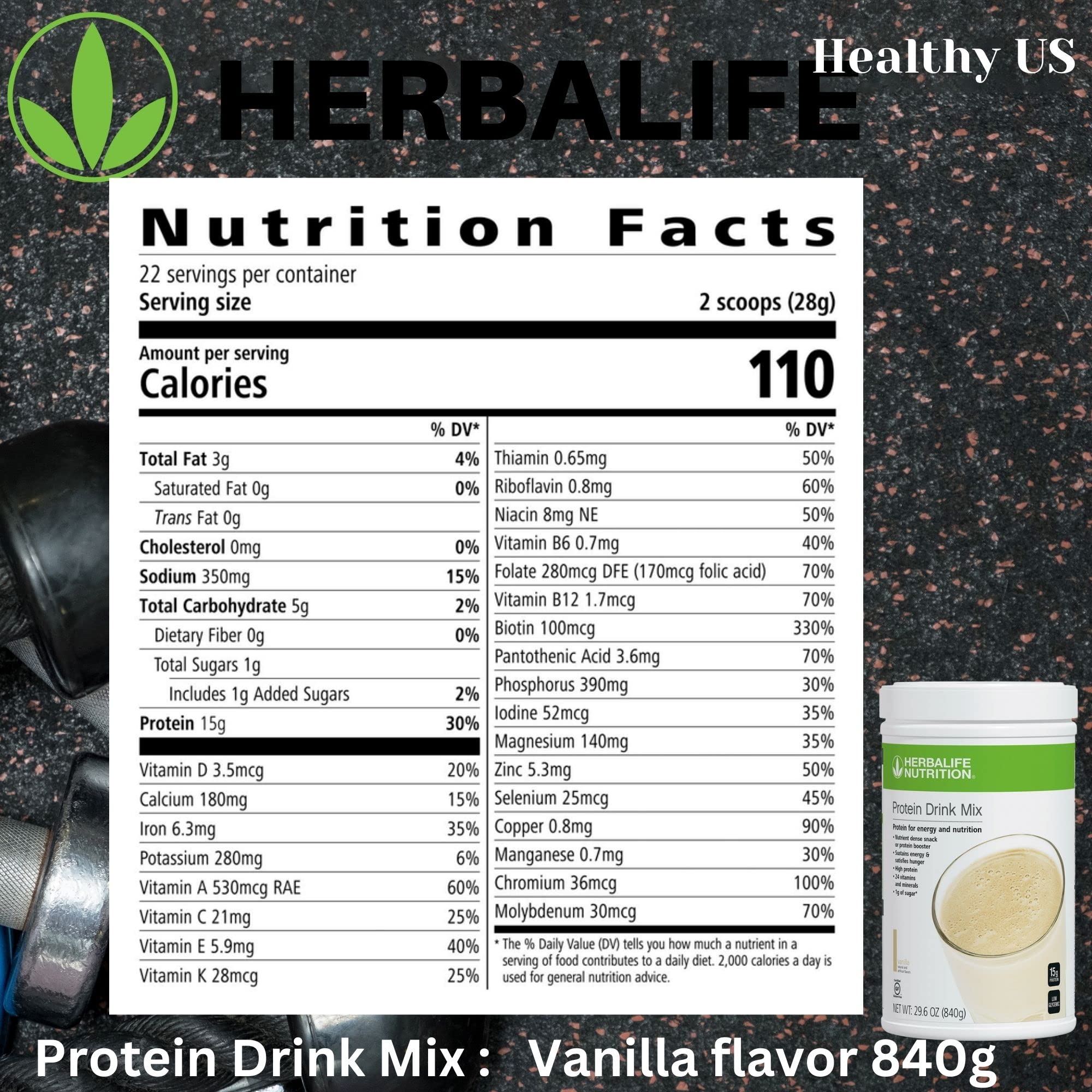 Batido cremoso con Herbalife vainilla listo para tomar.