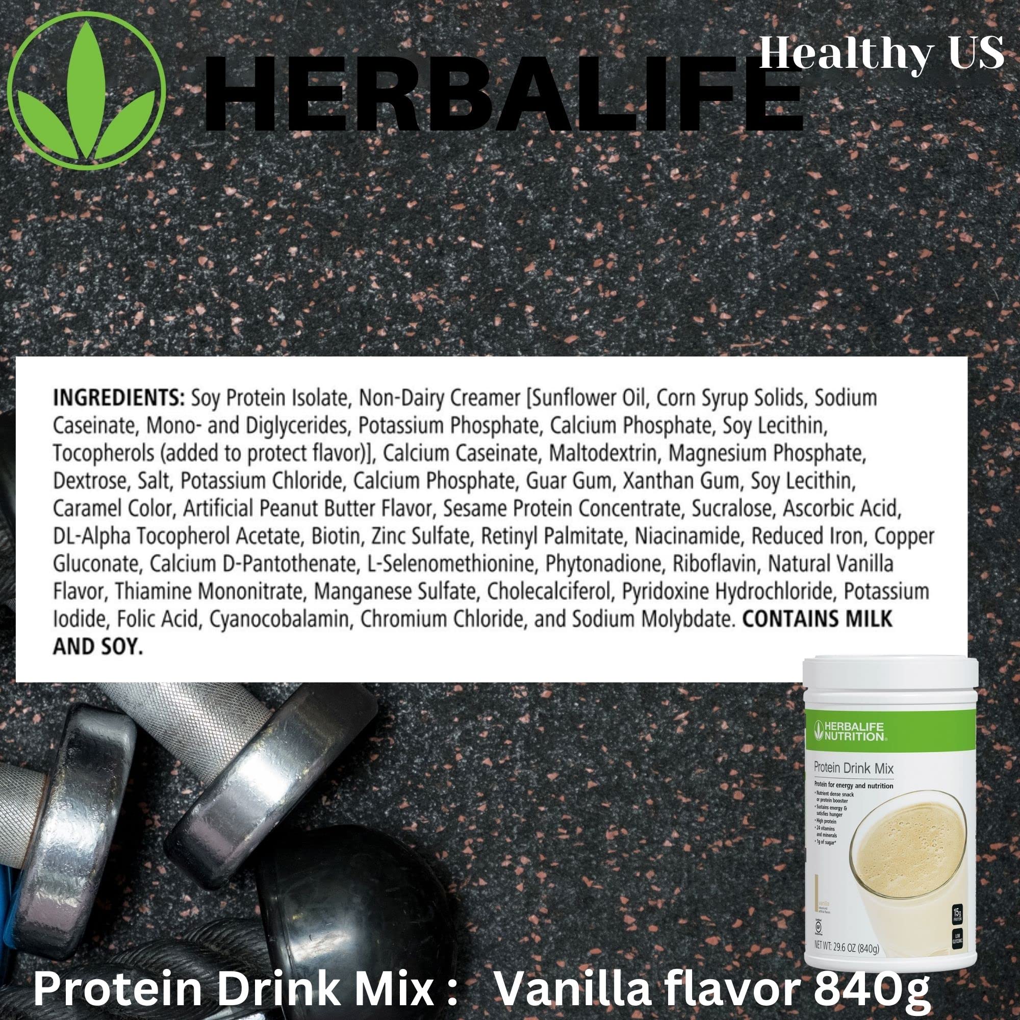 Textura suave de la mezcla Herbalife vainilla en vaso.