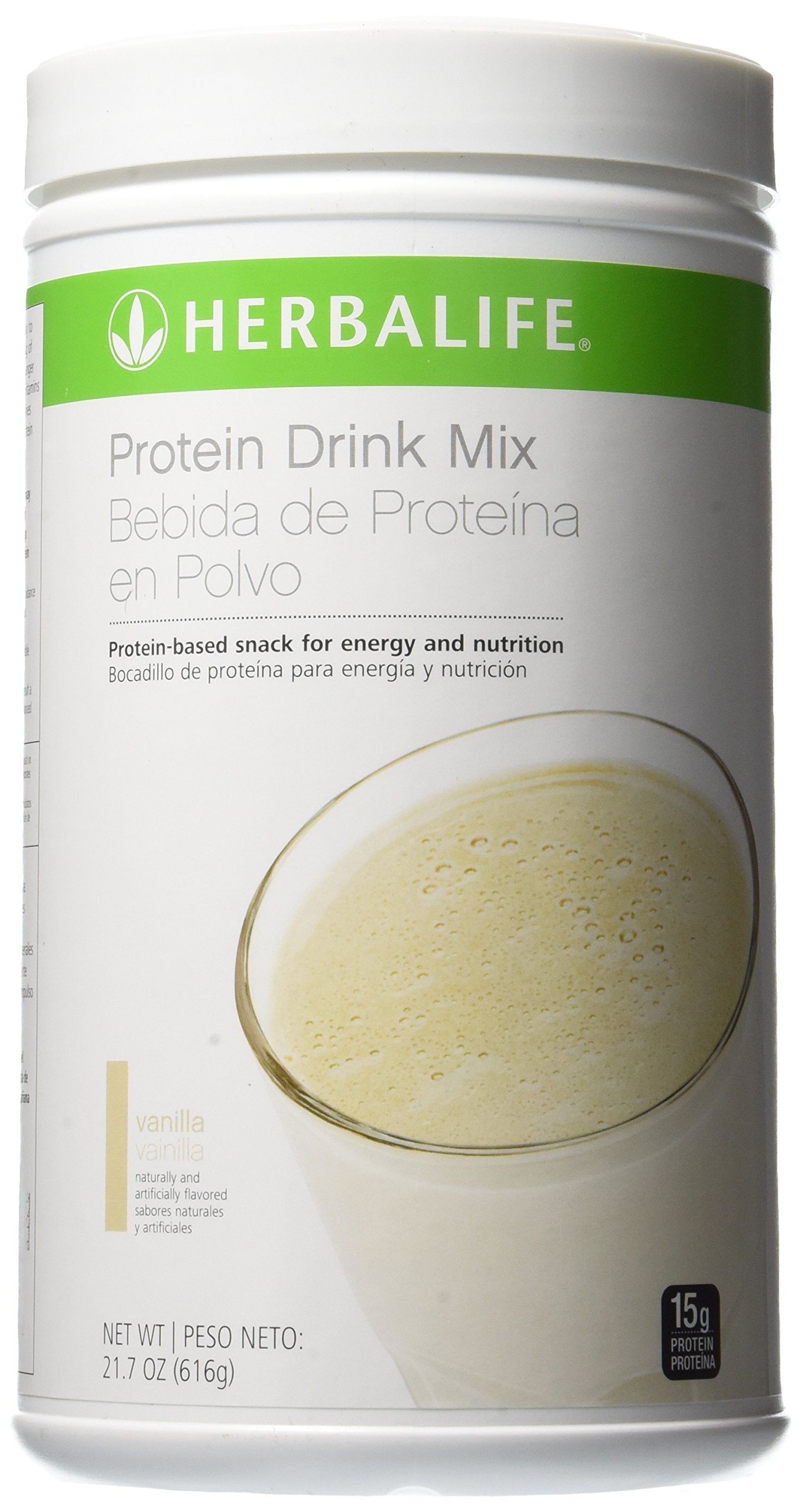 Herbalife Proteína en polvo porción sabor vainilla ayuda a saciar el hambre