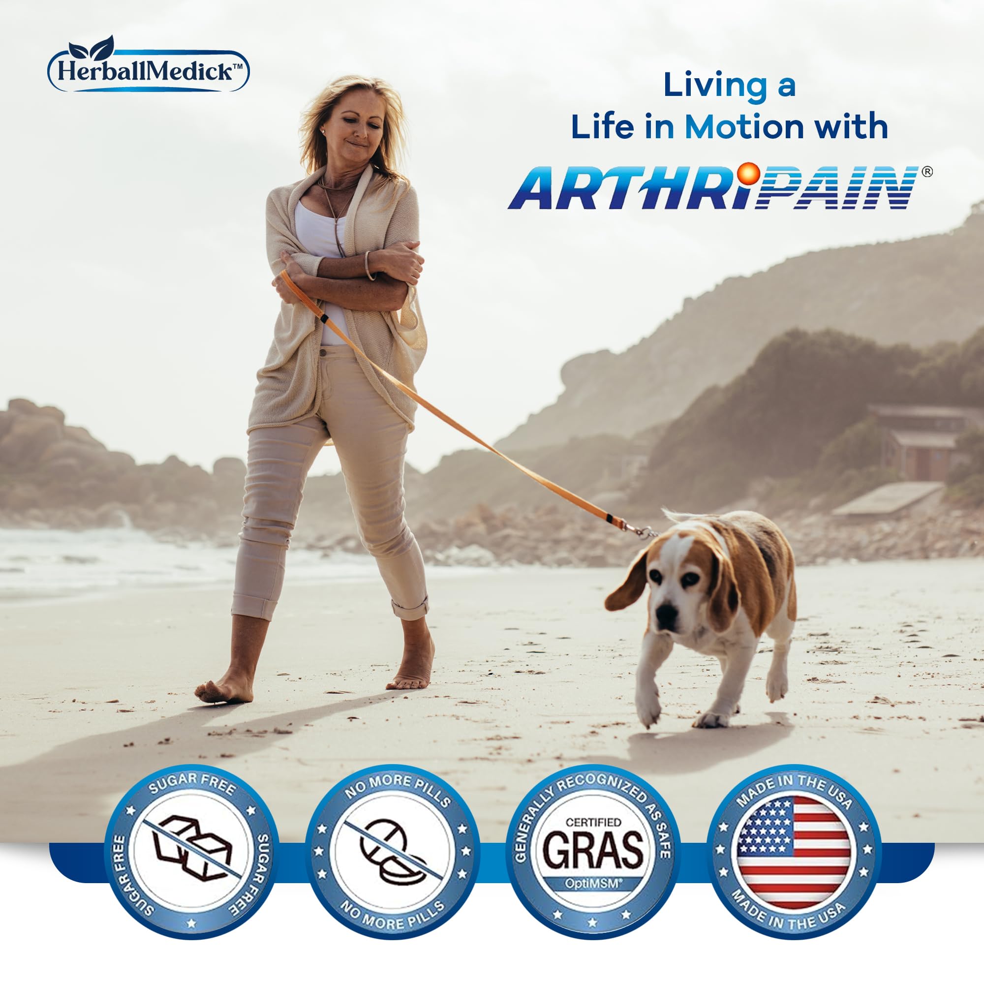 HerballMedick Arthripain: producto fabricado en EE. UU. y probado por terceros.