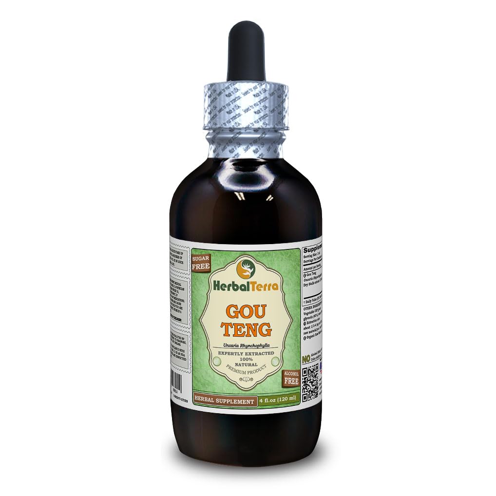 HerbalTerra Ramulus Uncariae cum Uncis, botella; uso diario sin alcohol para bienestar.
