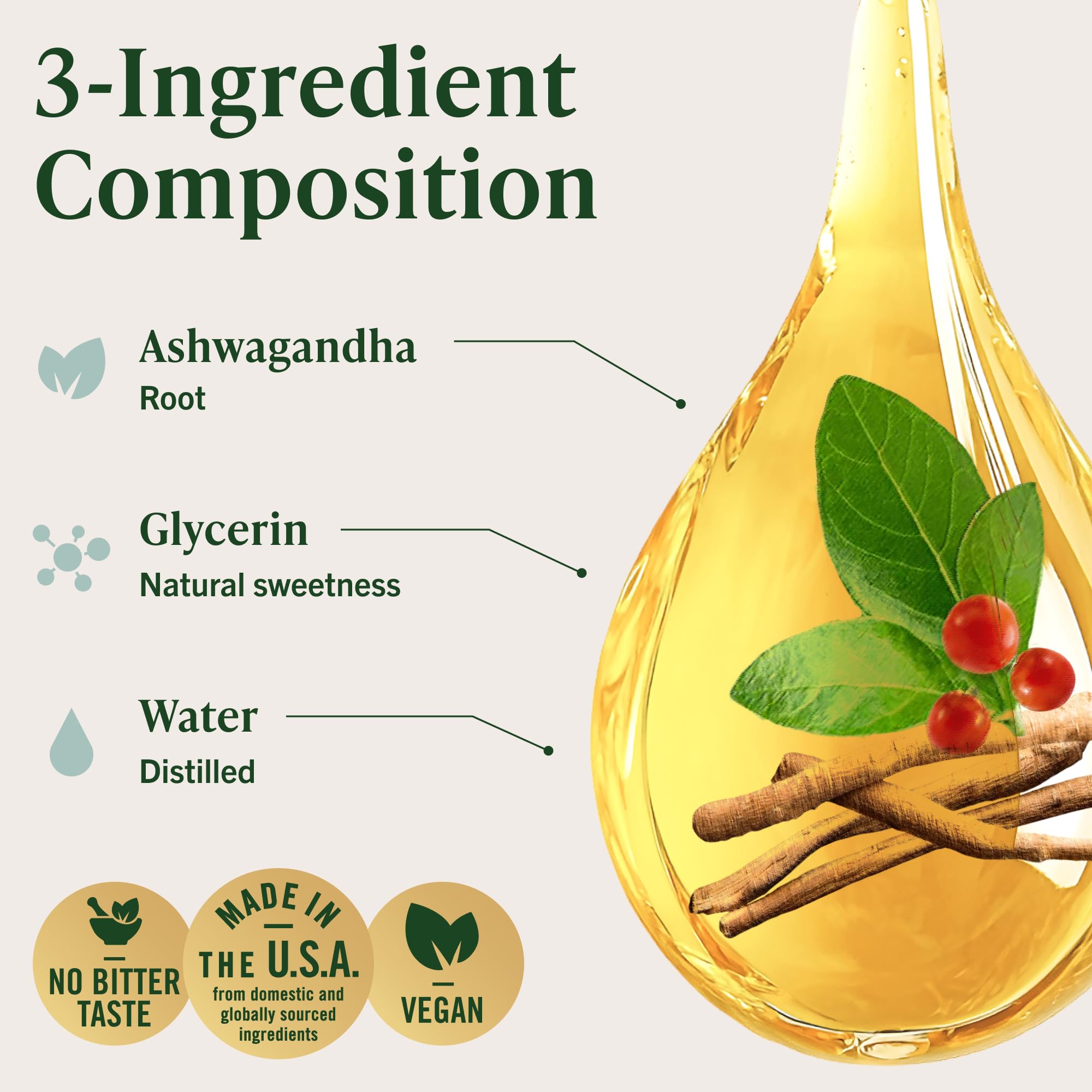 HERBAMAMA Ashwagandha: líquido vegetal sin alcohol para estilo de vida vegano.