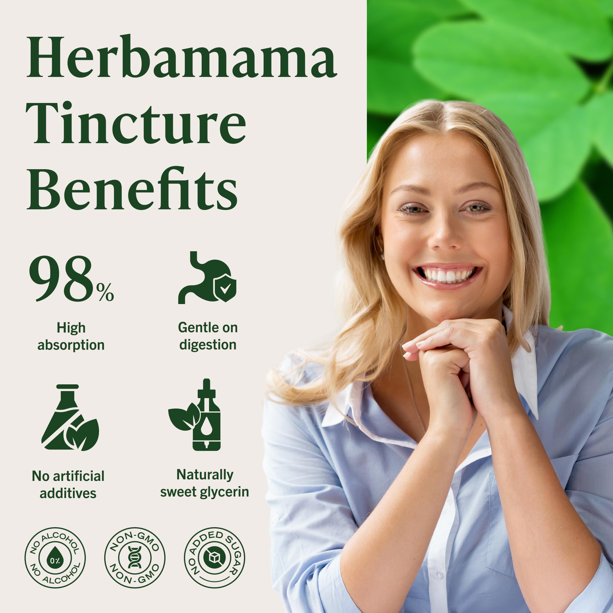 Aplicación en la lengua de HERBAMAMA para toma cómoda