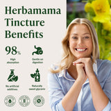 Fórmula vegana HERBAMAMA con glicerina vegetal, sin alcohol.