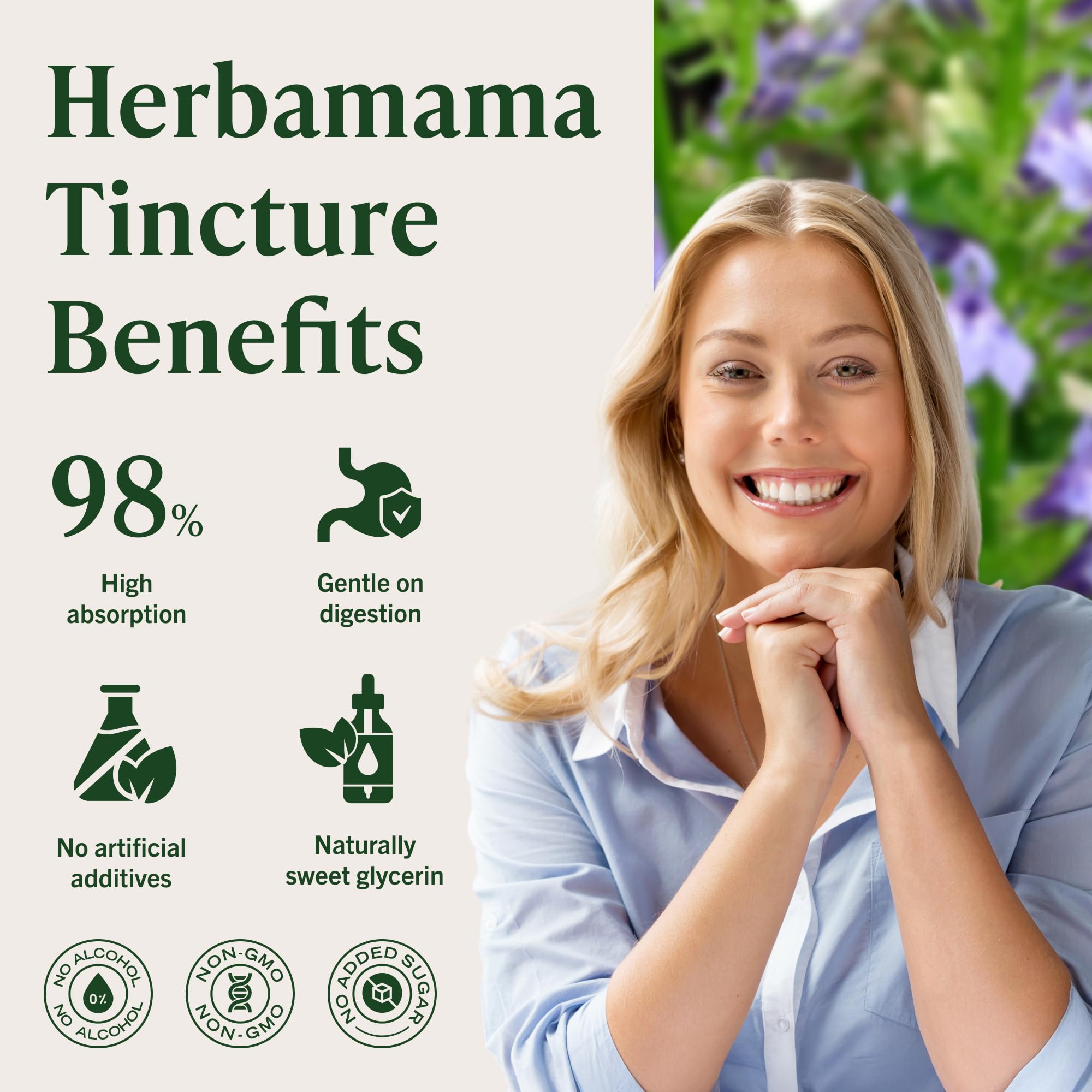 HERBAMAMA Lobelia tintura dosis diaria: uso cómodo tres veces al día.