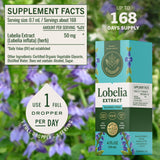 HERBAMAMA Lobelia tintura etiqueta: información clara de ingredientes simples.