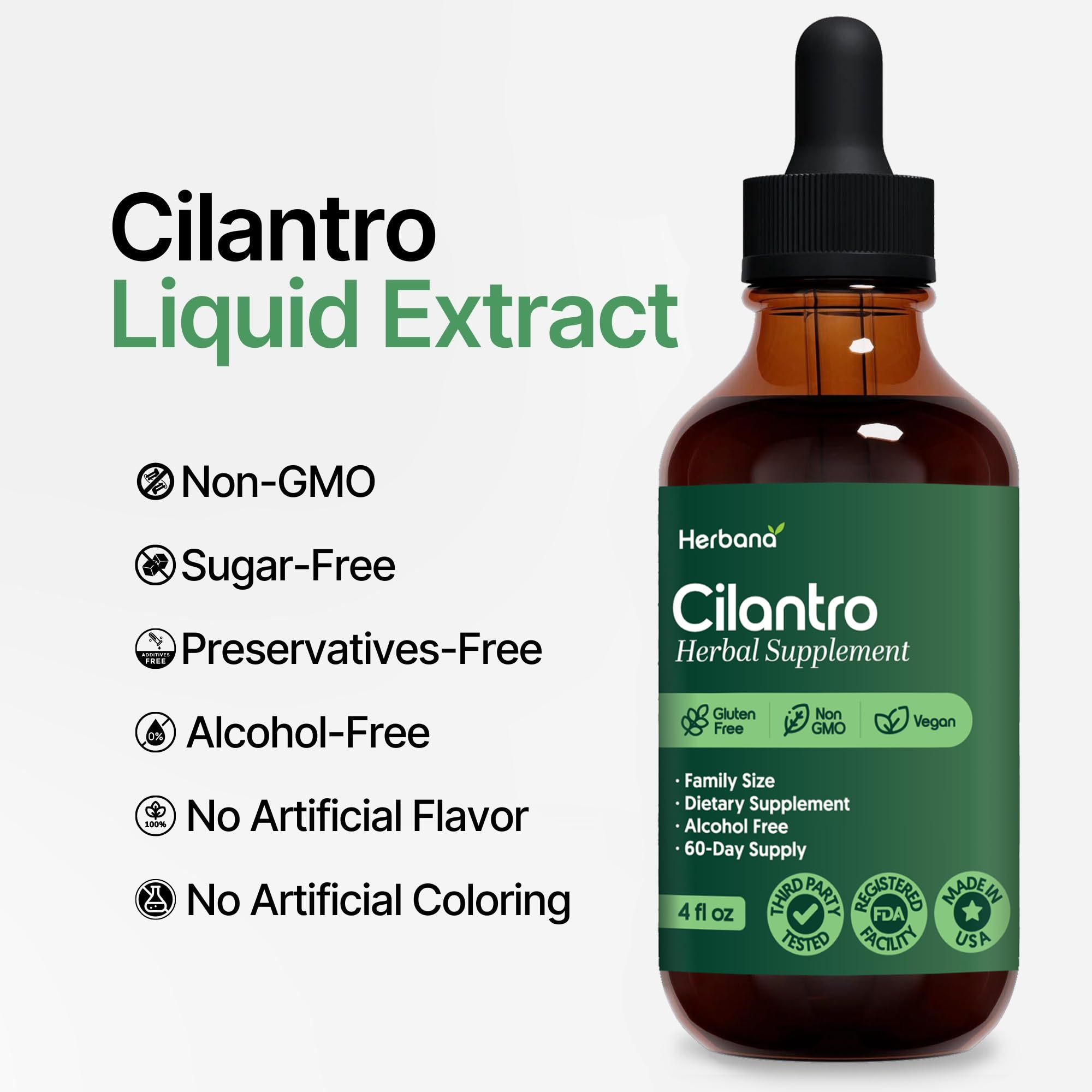 HERBANA MANUFACTURING cilantro-gotas-detox para apoyo cotidiano