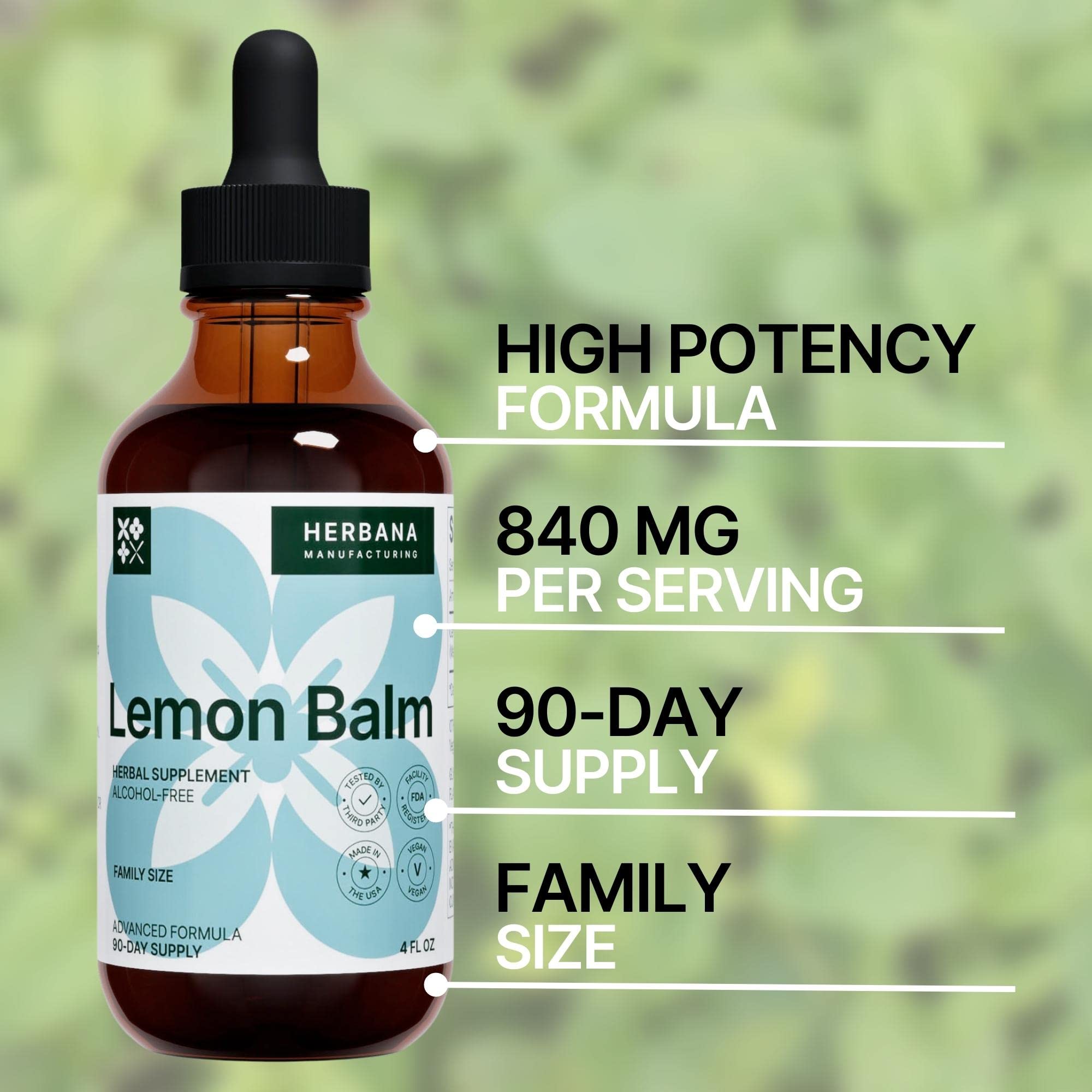 HERBANA Melisa extract sin alcohol, opción suave.