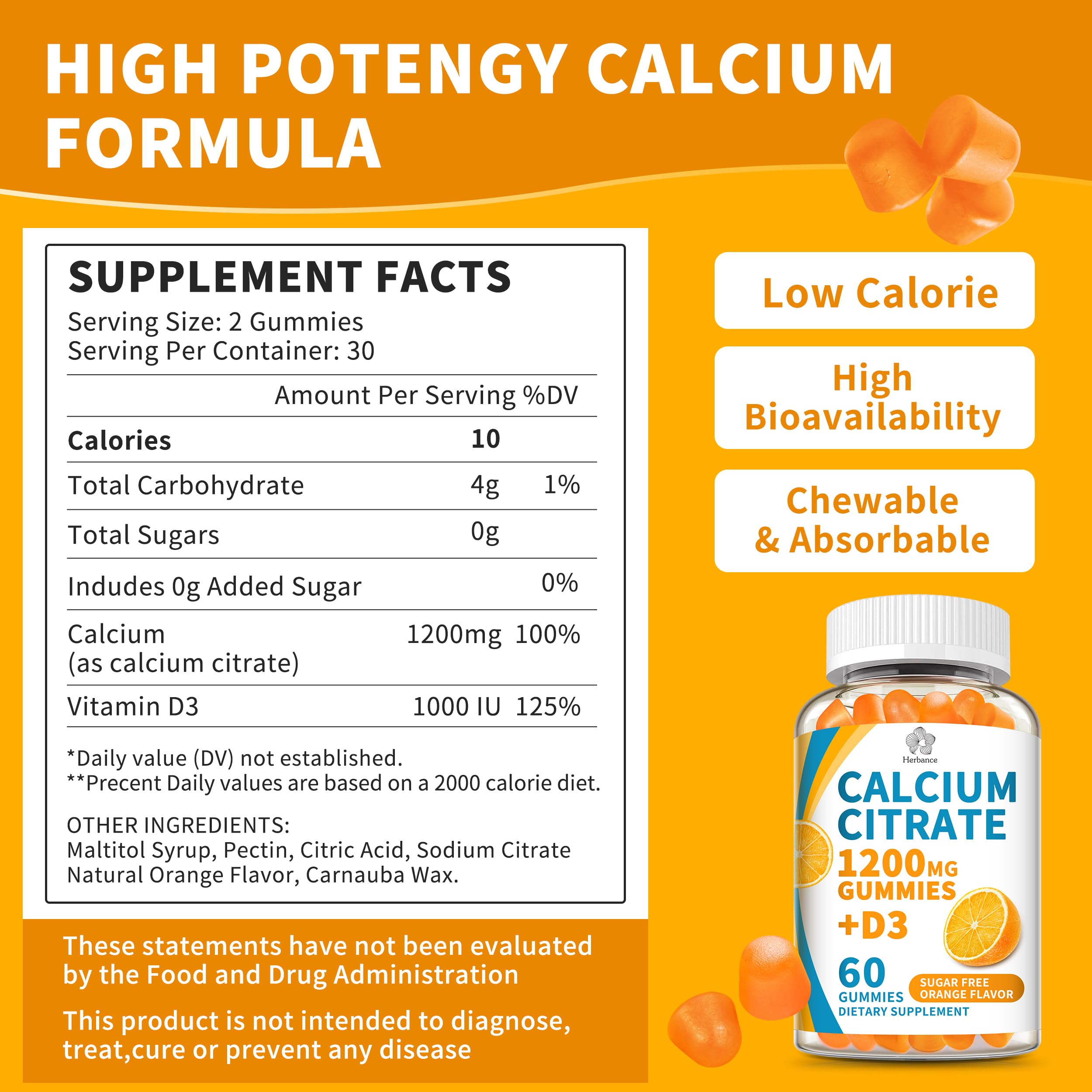 Herbance D3 vitamina D3 para absorción eficiente del calcio