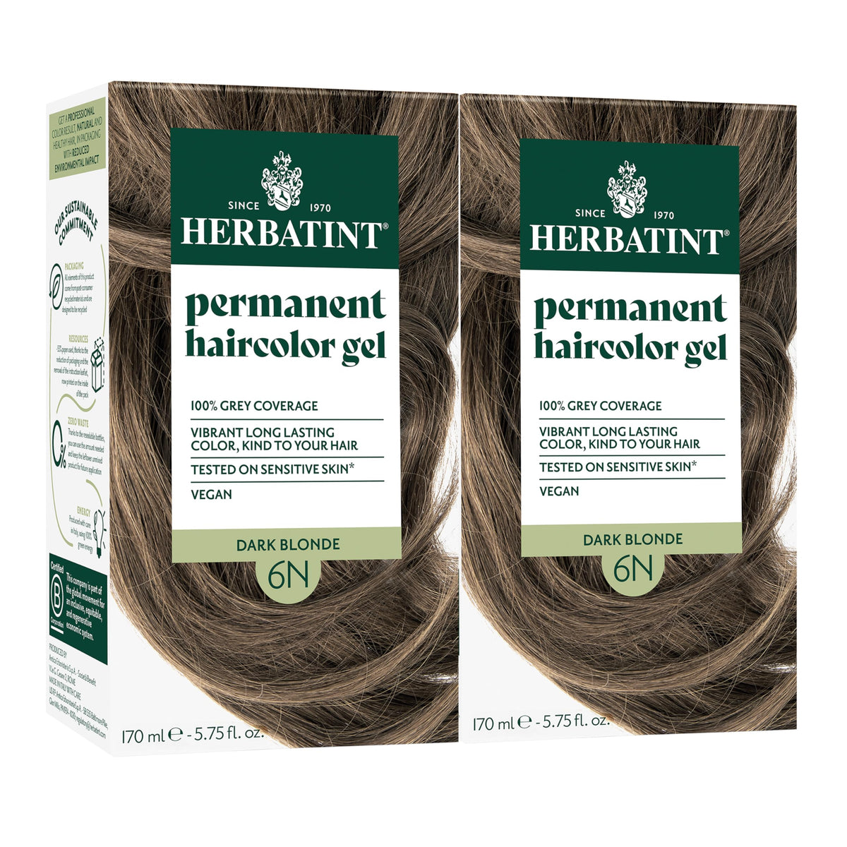 Herbatint 6N botella: cobertura total de canas y color uniforme