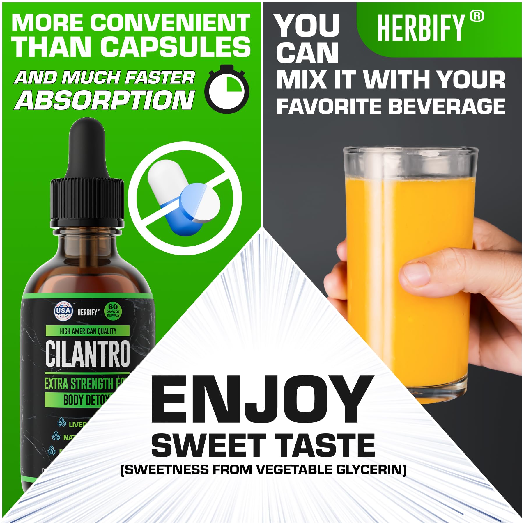 Tintura HERBIFY Cilantro para un estilo de vida saludable diario