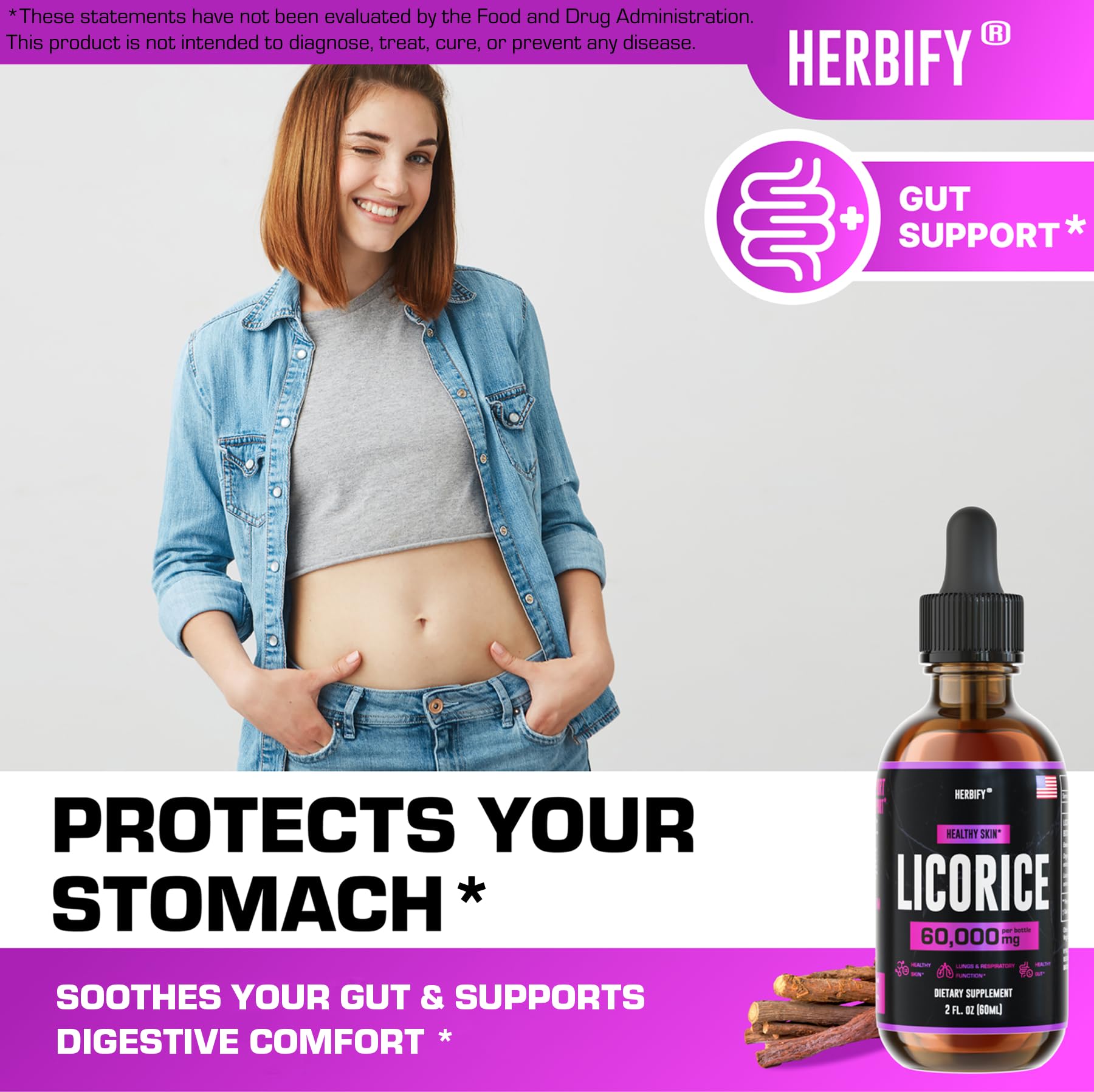 HERBIFY etiqueta indica fabricación en EE. UU. para confianza