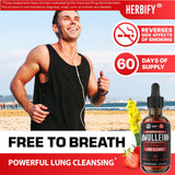 HERBIFY Mullein Drops, gotero en mano, dosis diaria fácil para comodidad respiratoria.