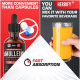 HERBIFY Mullein Drops, sabor fresa, experiencia agradable durante la toma diaria.