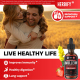 HERBIFY Mullein Drops, vaso con agua, mezcla lista para uso diario.
