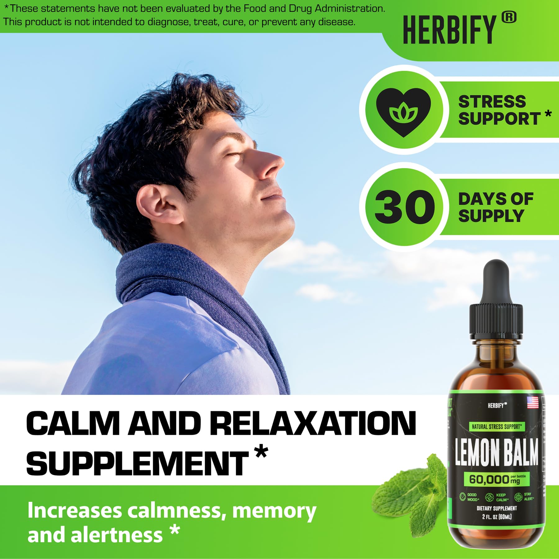 HERBIFY toronjil aroma cítrico, experiencia sensorial agradable para el estrés diario.