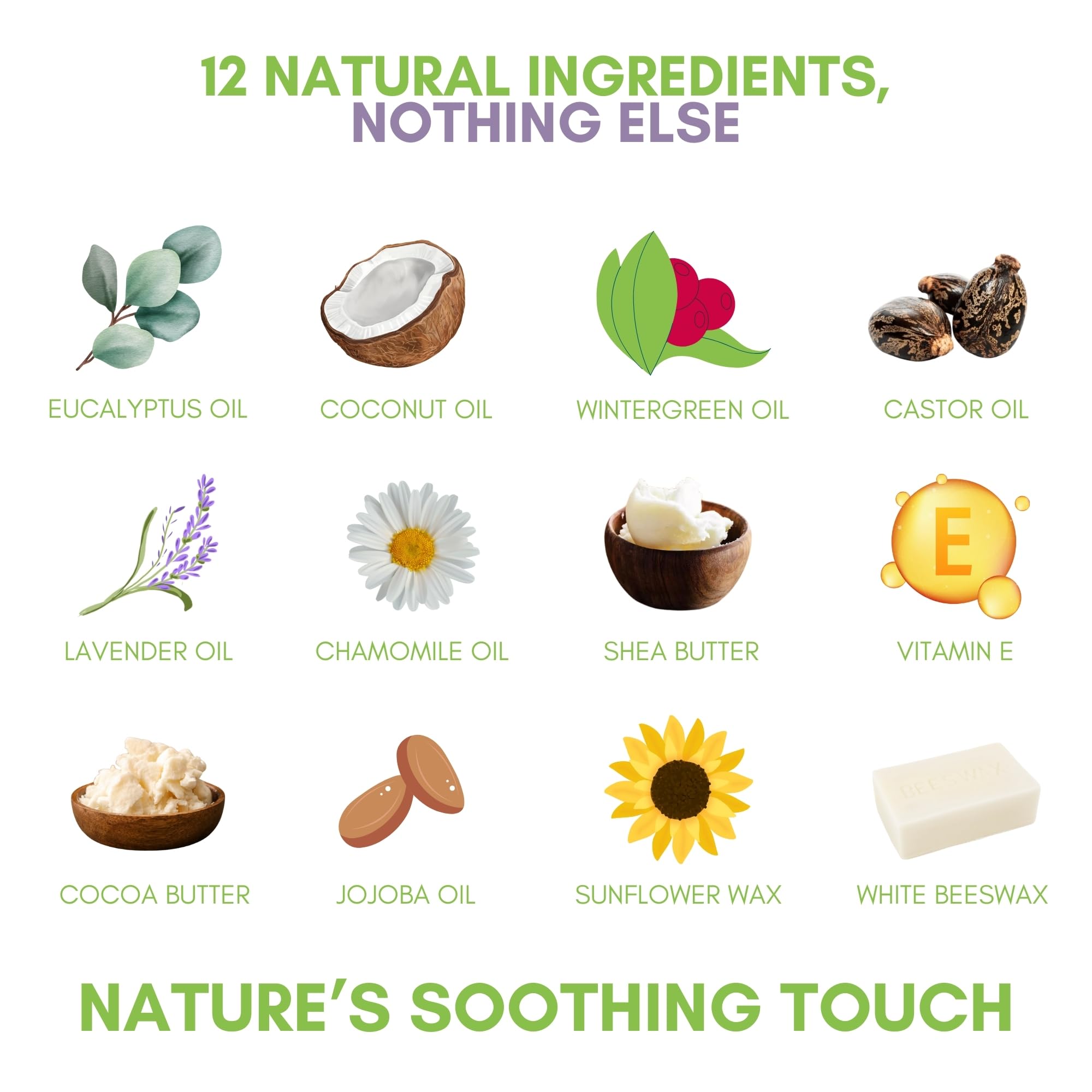 Ingredientes naturales sin petrolato ni mentol, pensando en piel delicada del bebé.