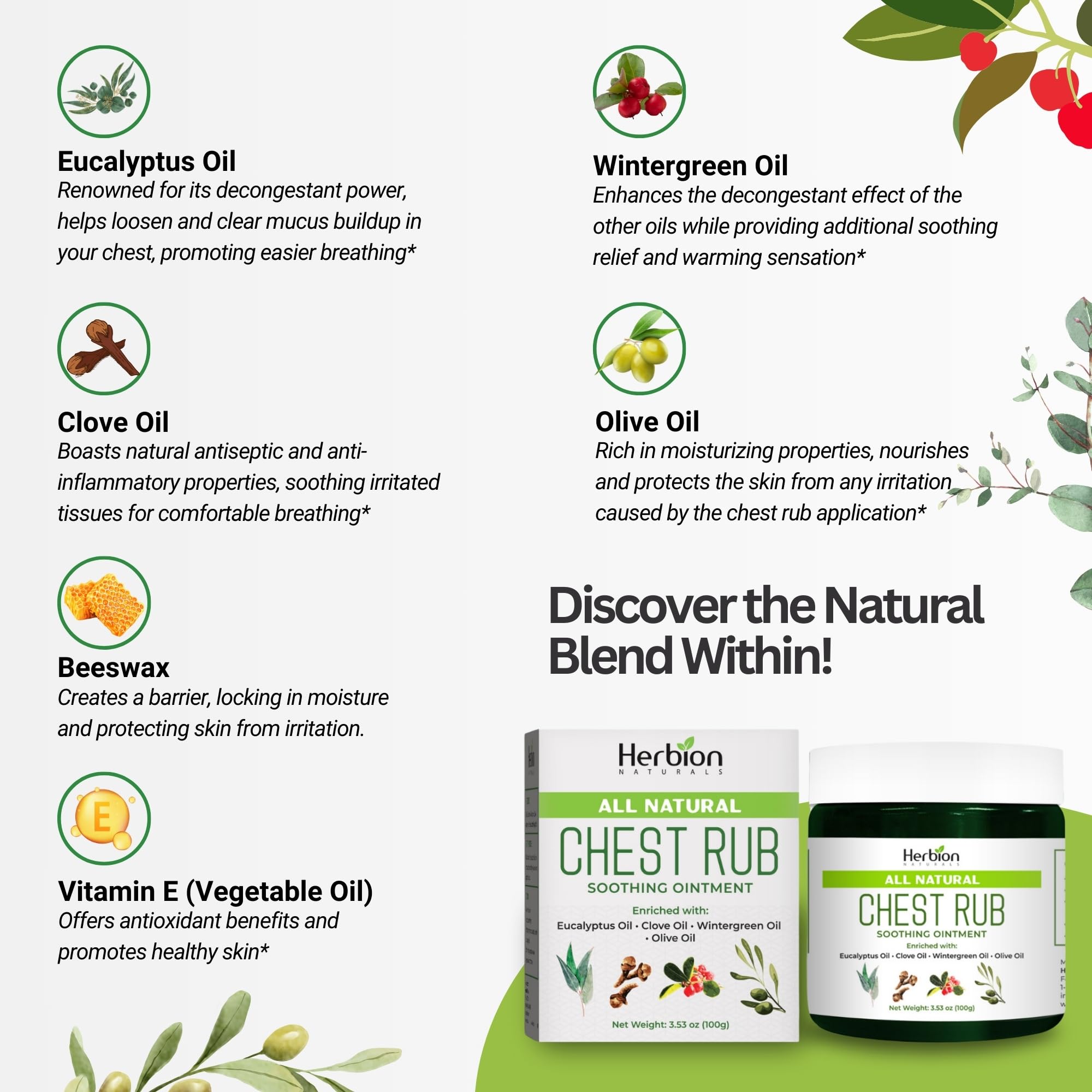 HERBION Naturals Chest Rub textura no grasa para absorción rápida