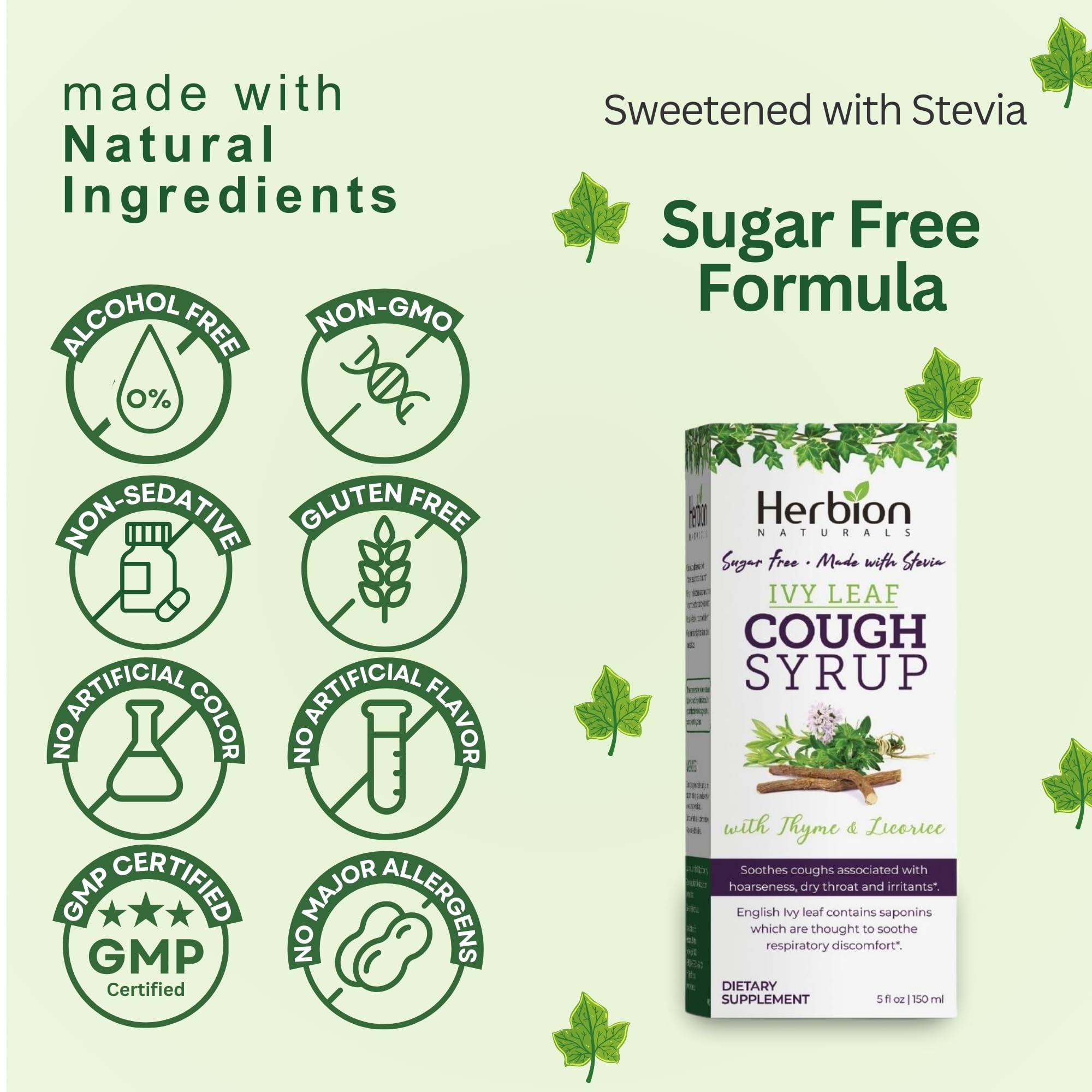 HERBION Naturals ingredientes naturales: hiedra inglesa, regaliz y tomillo