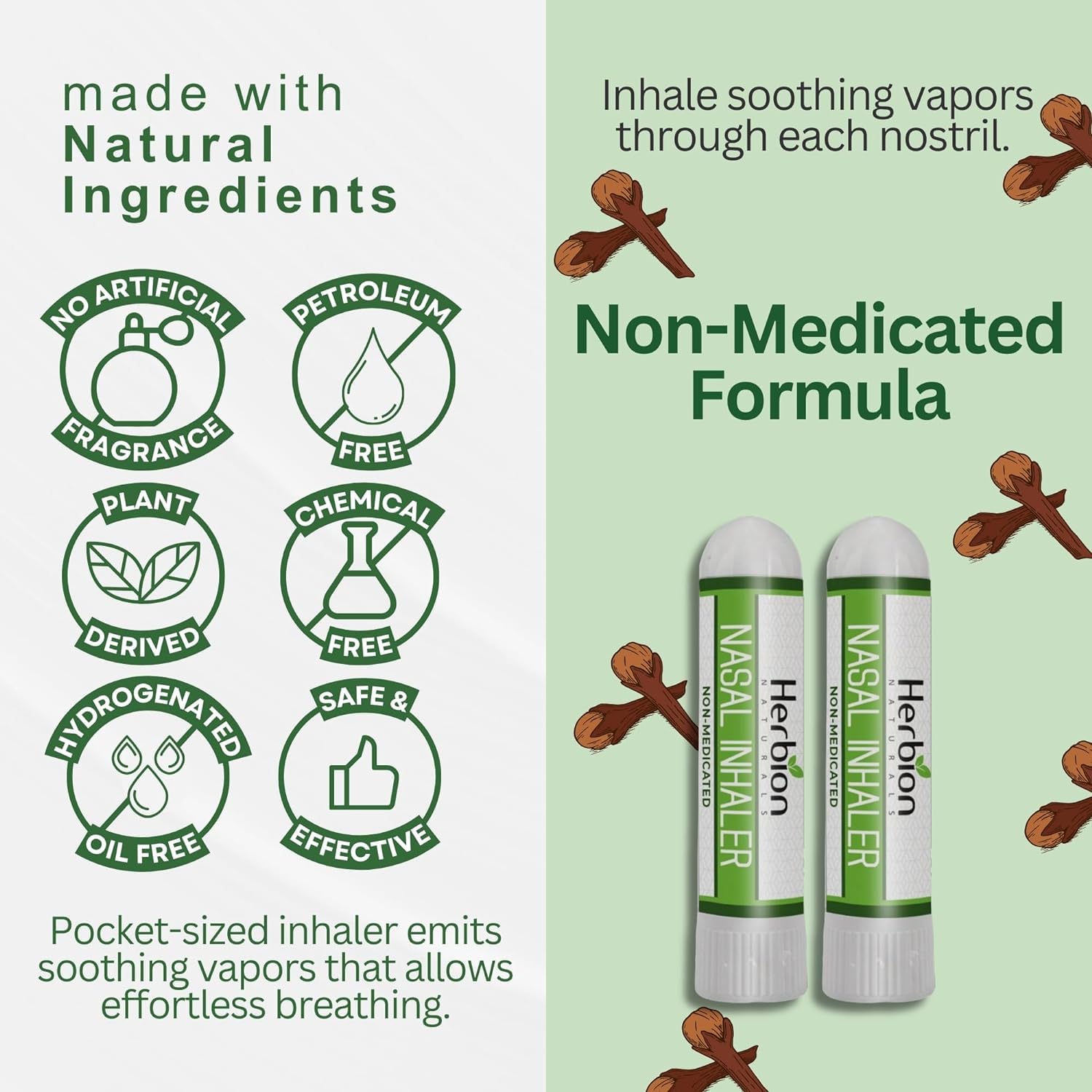 Herbion Naturals inhalador nasal sin medicación seguro para todos