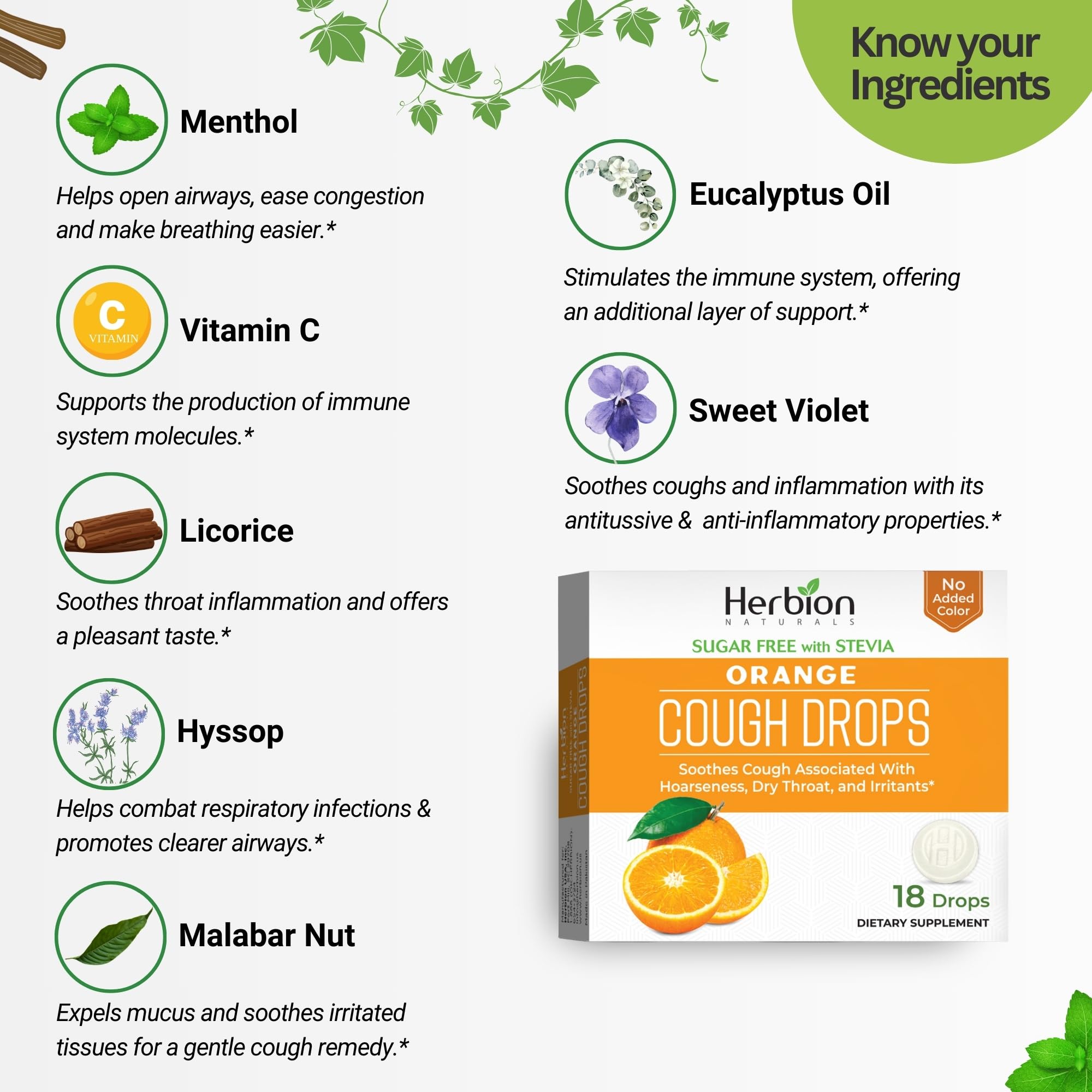 Envase de 108 pastillas HERBION Naturals, pack de 6